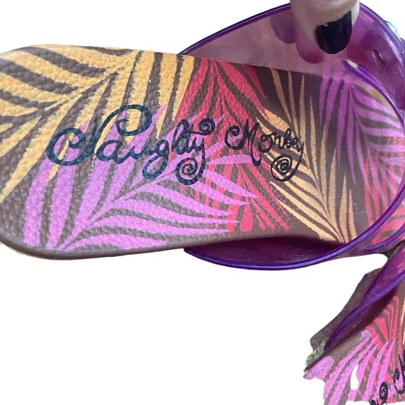 Naughty Monkey Pink Purple Jelly Sandals Flip Flops Slides Shoes size 8.5 - Picture 8 of 9